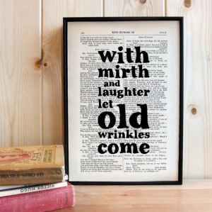 Shakespeare Quote printed on framed vintage book page Birthday Gift ...