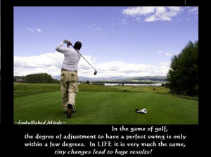 In the game of golf the degree of adjustment to have a perfect swing ...