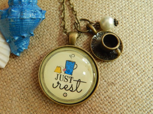 Be Still, Just Rest Inspirational Quote Bible Verse Pendant Necklace ...