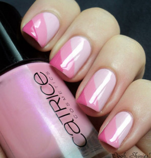 Pink Striped Nails
