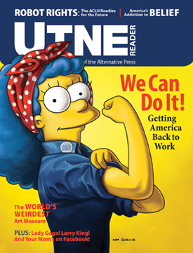 the photo shows marge simpson dressed as rosie the riveter and is from ...