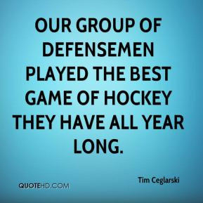 of defensemen played the best game of hockey they have all year long