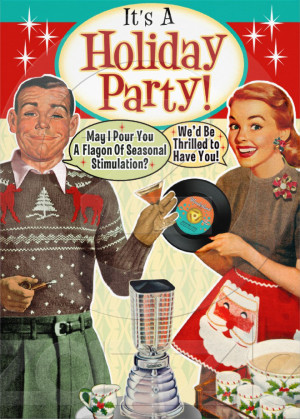 vintage christmas party invitations