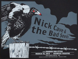 Poster for Nick Cave & the Bad Seeds gig at the Keswick Theatre in ...