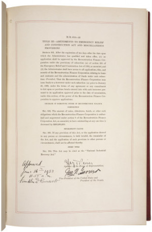 the national industrial recovery act national archives and records