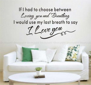 ... love you Wall Quotes decal Removable stickers decor Vinyl home art