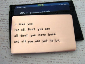 love note he'll see over and over ! Copper Wallet Insert Card ...