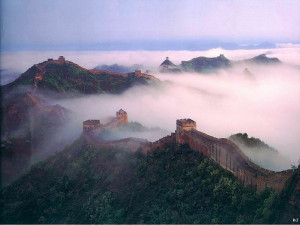Landscape Chinese Wall in the Mist wallpaper