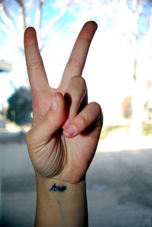Music+love+peace+tattoo