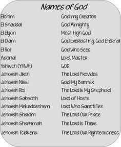 Names of God Study for Kids - how to study the Names of God More