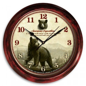 New Signature Series Clock Black Bear Inspirational Quote Interpretive ...
