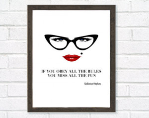 Quote Print, Katharine Hepburn Quote, Inspirational Art, Motivational ...