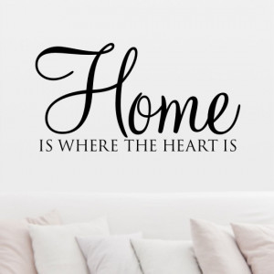 Home is where the heart is - wall art quote sticker - H562K