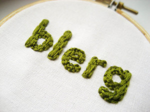 Blerg Embroidery Hoop Art - 30 Rock : Liz Lemon TV Quote Simple Home ...