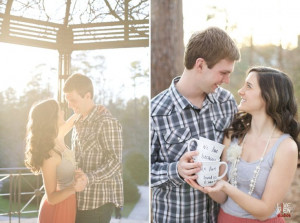 ... , couple holding coffee mugs with bible verses from 1 John 4:19