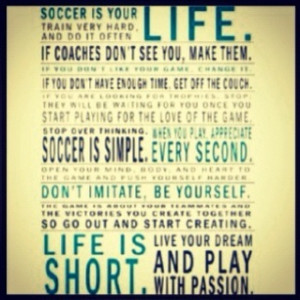soccer quote/ story of my life