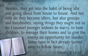 Paul’s advice to Timothy in the preceding few verses about younger ...
