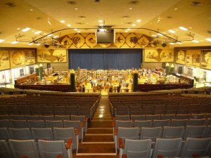 Inside the Corn Palace -- the gift shop occupies the court during the ...