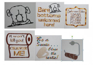Toilet Paper sayings or images Filled Machine Embroidery File Toilet ...