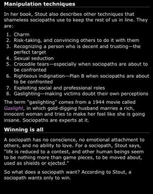 Signs of manipulative behavior. Wow, can this describe your techniques ...