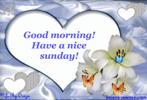 Responses to “Good morning! Have a nice Sunday!”