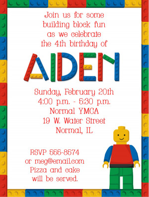 Shop our Store > Lego Birthday Party Invitations