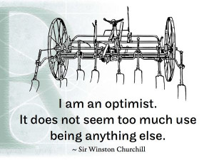 am an optimist. It does not seem too much use being anything else ...