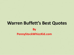 Warren Buffett Quotes on Investing