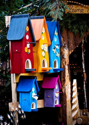 Colored Group Of Birdhouses!!! Bebe