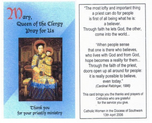 Prayer card for priests