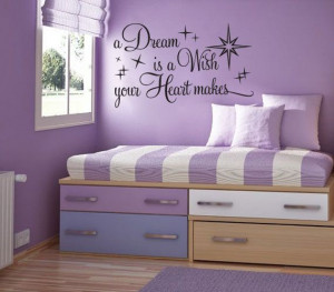 ... Wall Quote Decal: A Dream is a Wish your Heart Makes - Disney Wall
