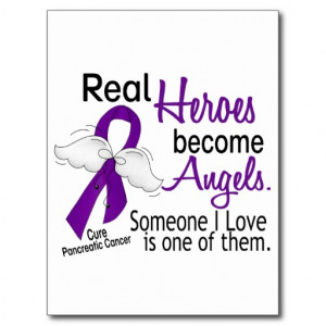 Real Heroes Become Angels Pancreatic Cancer Postcard