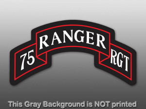 75th Ranger Rgt Insignia Sticker decal shoulder US army