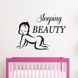 ... Quote Sleeping Beauty Girl Kids Nursery Baby Room Bedding Decor KT99