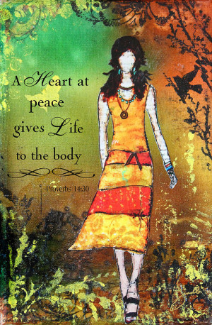Heart At Peace Inspirational Christian Artwork With Bible Verse ...