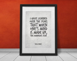 Rosa Parks Quote Print, Printable W all Art, I have learned over the ...