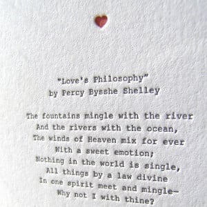 Letterpress Note Card - Love Poetry (Shelley)
