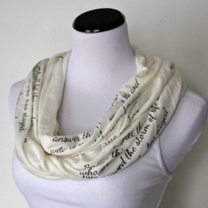 ... Favorite Quote Scarf, Custom Quote Scarf, Personalized Quote Accessory