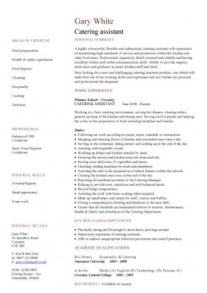 Catering Assistant CV
