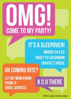 personalized OMG teen/tween birthday party by LeslieZanderDesign, $12 ...