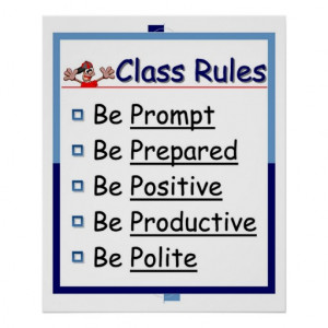 Classroom Rules: 5 P's Poster