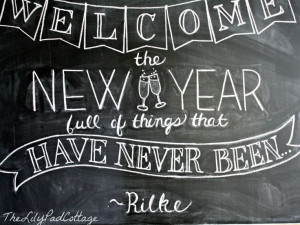 Chalkboard Art - Rilke quote (New Year's)