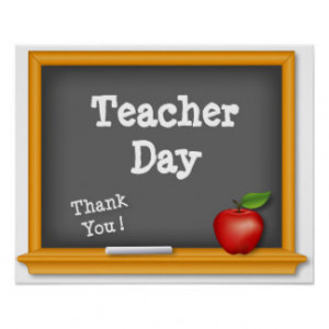Teacher Day Poster, Thank You ! Blackboard, Apple Poster