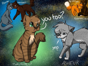 Thrushpelt and Ashfur hahahahahahahahaha!!! For some reason this is ...