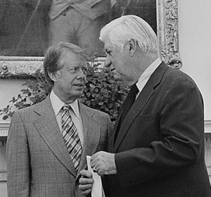 Tip O'Neill Jr. and President Jimmy Carter. 1977