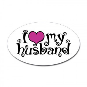 Love My Husband Oval Sticker - CafePress