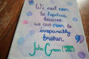 John Green Watercolor Quotes Painted john green quote