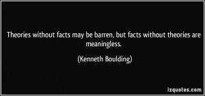 Theories without facts may be barren, but facts without theories are ...