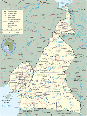 World Map Africa Cameroon...