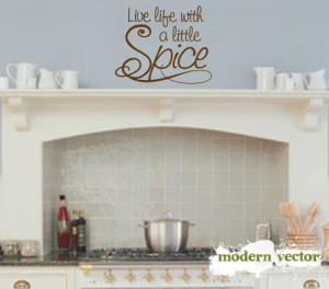 Details about Live Life with Spice Kitchen Vinyl Wall Quote Decal